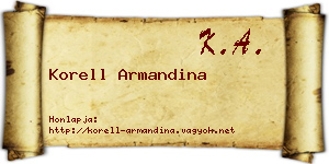 Korell Armandina névjegykártya